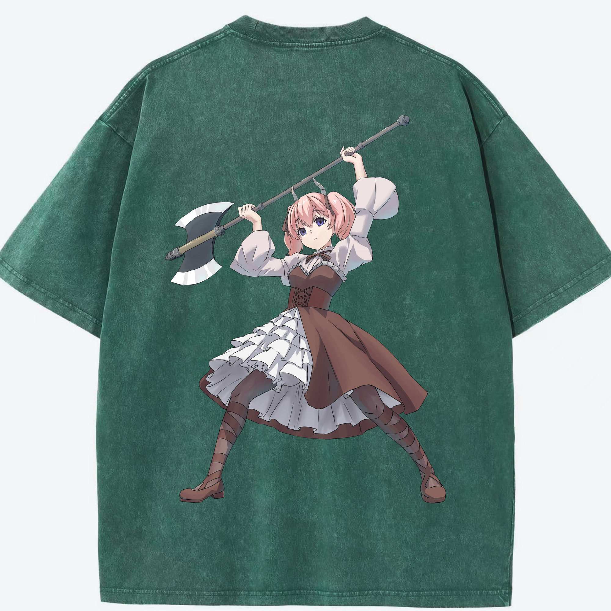 （画像用） 葬送のフリーレン Frieren 綿100% ヴィンテージ風 半袖Tシャツ（背面プリント）